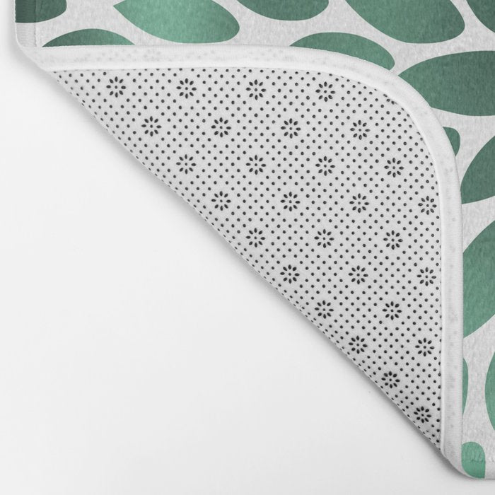 Floral Bloom Green and White Bath Mat Gallery Image 2