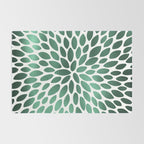 Floral Bloom Green and White Rug Gallery Image 2