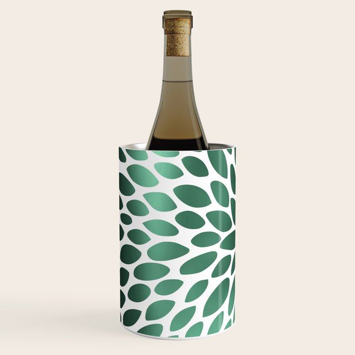 Floral Bloom Green and White Wine Chiller Gallery Image 2