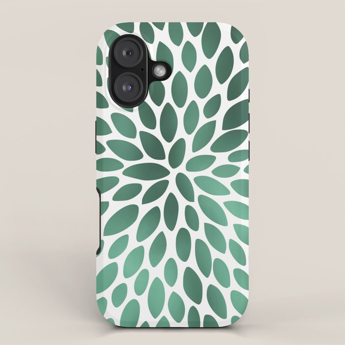 Floral Bloom Green and White iPhone Case Gallery Image 1