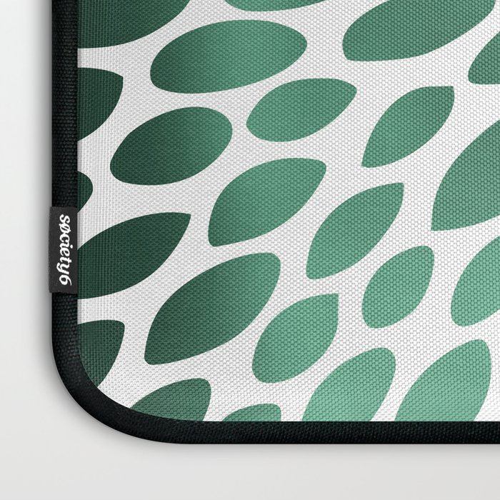 Floral Bloom Green and White Laptop Sleeve Gallery Image 3