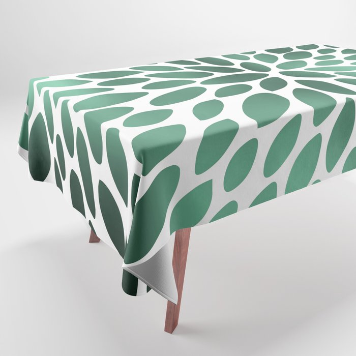 Floral Bloom Green and White Tablecloth Gallery Image 1