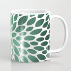 Floral Bloom Green and White Coffee Mug Gallery Image 1