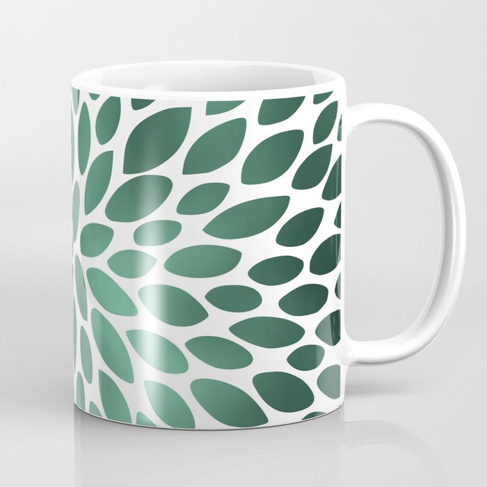 Floral Bloom Green and White Coffee Mug Gallery Image 1