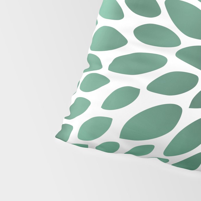 Floral Bloom Green and White Pillow Sham Gallery Image 4