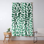 Floral Bloom Green and White Window Curtain Gallery Image 5
