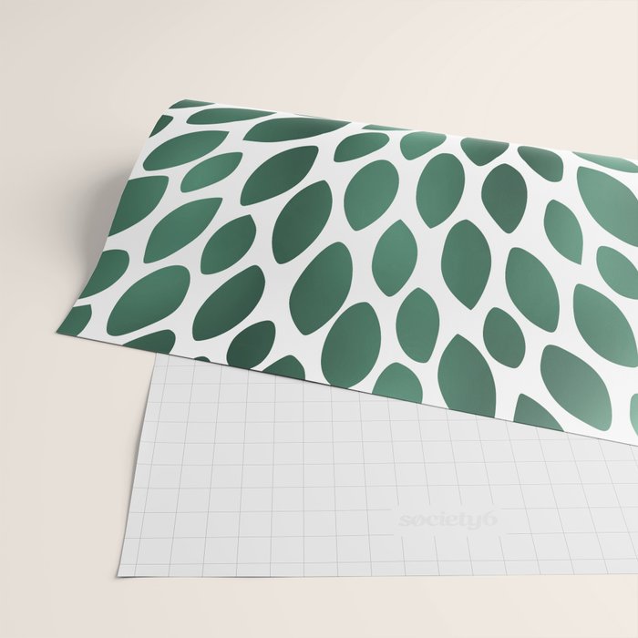 Floral Bloom Green and White Wrapping Paper Gallery Image 2