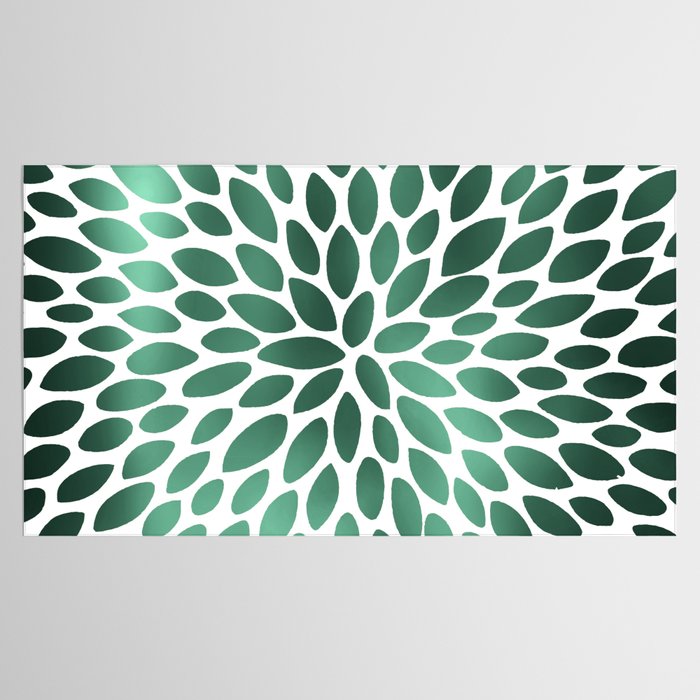 Floral Bloom Green and White Tablecloth Gallery Image 2