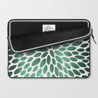 Floral Bloom Green and White Laptop Sleeve Gallery Image 2
