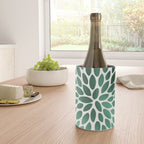 Floral Bloom Green and White Wine Chiller Gallery Image 4