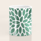 Floral Bloom Green and White Coffee Mug Gallery Image 4