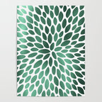 Floral Bloom Green and White Poster Gallery Image 4