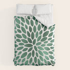 Floral Bloom Green and White Duvet Cover Gallery Image 6