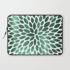 Floral Bloom Green and White Laptop Sleeve Gallery Image 1