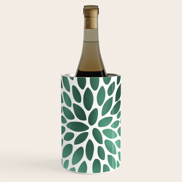 Floral Bloom Green and White Wine Chiller Gallery Image 1