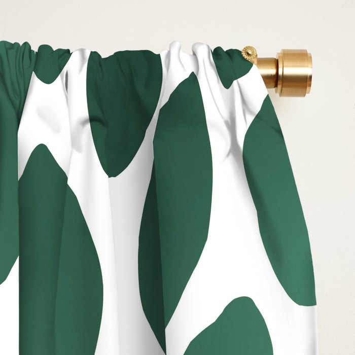 Floral Bloom Green and White Window Curtain Gallery Image 2