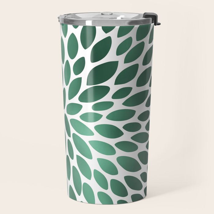 Floral Bloom Green and White Travel Mug Gallery Image 2