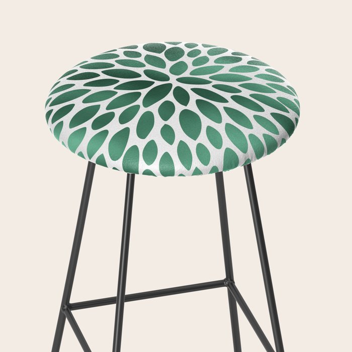 Floral Bloom Green and White Stool Gallery Image 2