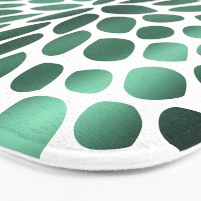 Floral Bloom Green and White Bath Mat Gallery Image 3