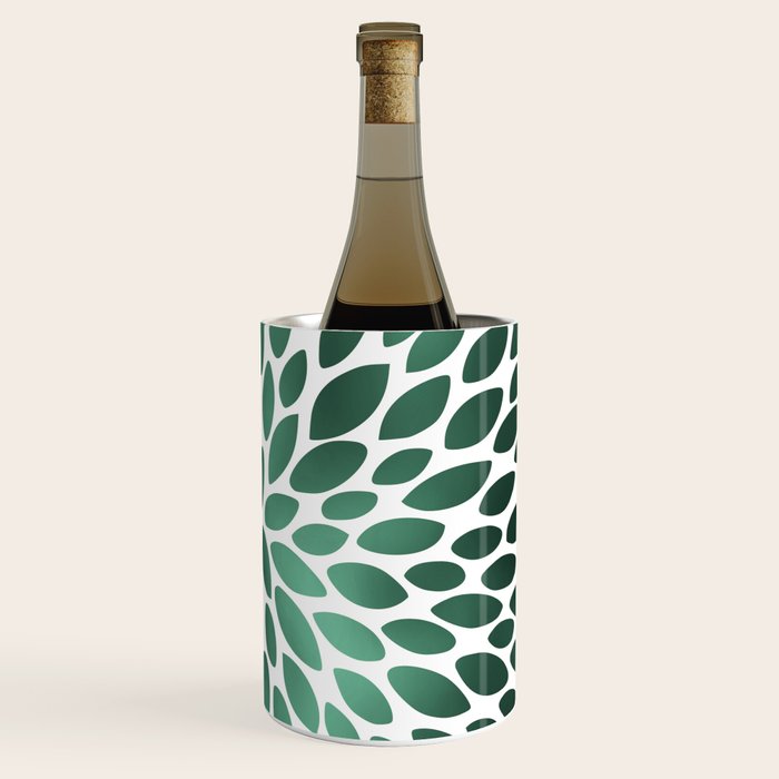 Floral Bloom Green and White Wine Chiller Gallery Image 3