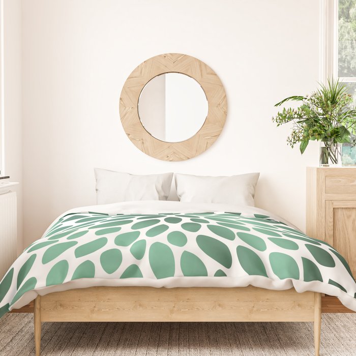 Floral Bloom Green and White Duvet Cover Gallery Image 3