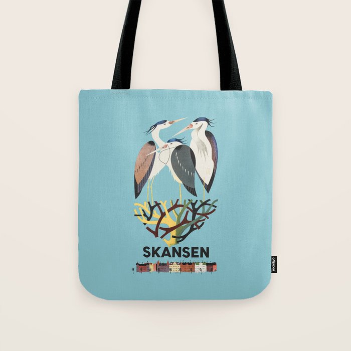 Skansen Zoo - Vintage Swedish Poster, 1954 Tote Bag Gallery Image 1