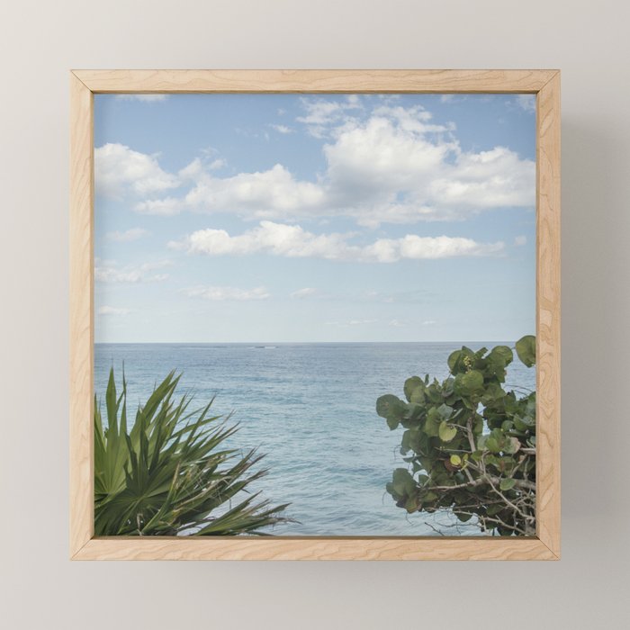 Tropical Ocean View - Blue Sea and Lush Greenery Wall Art Mini Art Print