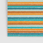 Textured Summer Stripes Pattern in Orange, Rust, Turquoise, Teal, and White Poster Gallery Image 3