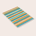 Textured Summer Stripes Pattern in Orange, Rust, Turquoise, Teal, and White Notebook Gallery Image 3