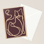 Abstract Line Art Cat 4 Stationery Card Gallery Image 2