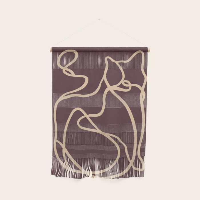 Abstract Line Art Cat 4 Wall Hanging Gallery Image 1