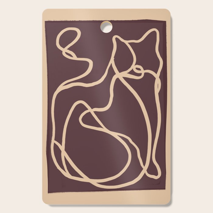 Abstract Line Art Cat 4 Cutting Board Gallery Image 1