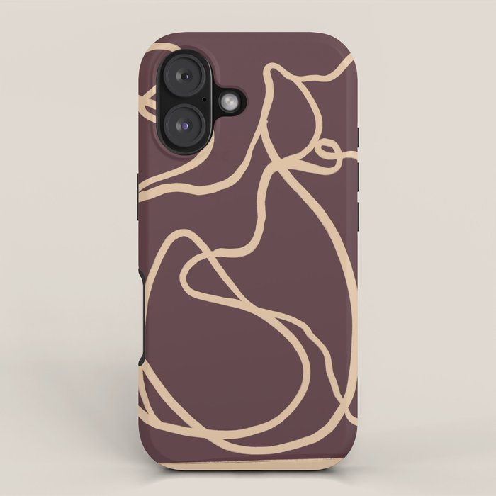Abstract Line Art Cat 4 iPhone Case Gallery Image 1
