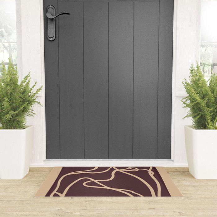 Abstract Line Art Cat 4 Welcome Mat Gallery Image 3