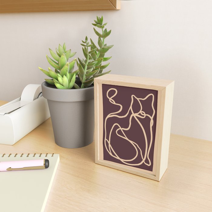 Abstract Line Art Cat 4 Mini Art Print Gallery Image 2