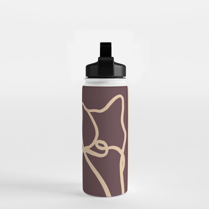 Abstract Line Art Cat 4 Water Bottle Gallery Image 2