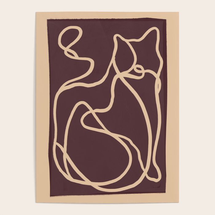 Abstract Line Art Cat 4 Poster Gallery Image 4