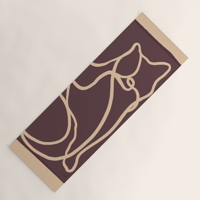 Abstract Line Art Cat 4 Yoga Mat Gallery Image 1