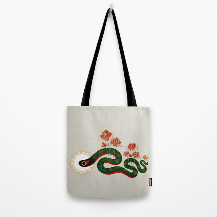 Snake and flowers Tote Bag Gallery Image 2