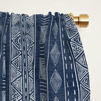 Mudcloth Inspired Navy Blue Small Scale Pattern Window Curtain Gallery Image 2