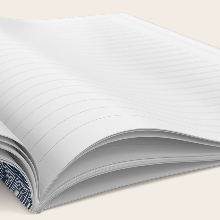 Mudcloth Inspired Navy Blue Small Scale Pattern Notebook Gallery Image 2