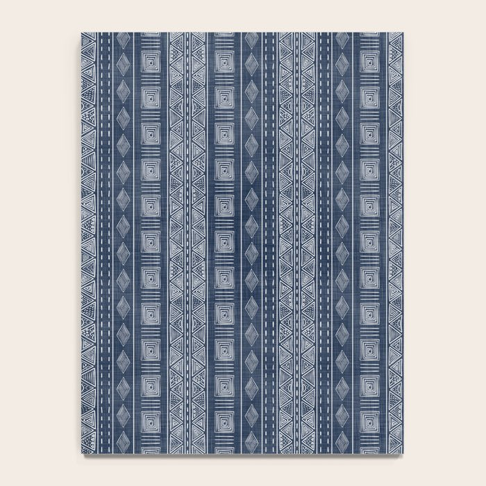 Mudcloth Inspired Navy Blue Small Scale Pattern Notebook Gallery Image 4