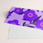 Purple Retro Flowers and Dark Blue Leaves on Light Lilac Pink Background #decor #society6 #buyart Wrapping Paper Gallery Image 2