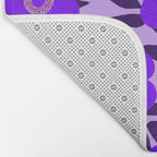 Purple Retro Flowers and Dark Blue Leaves on Light Lilac Pink Background #decor #society6 #buyart Bath Mat Gallery Image 2