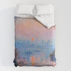 Claude Monet Sunset on the Seine at Lavacourt, Winter (High Res & Color Restored) Comforter Gallery Image 6