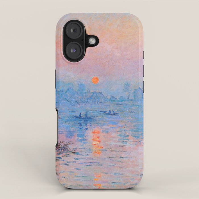 Claude Monet Sunset on the Seine at Lavacourt, Winter (High Res & Color Restored) iPhone Case Gallery Image 1