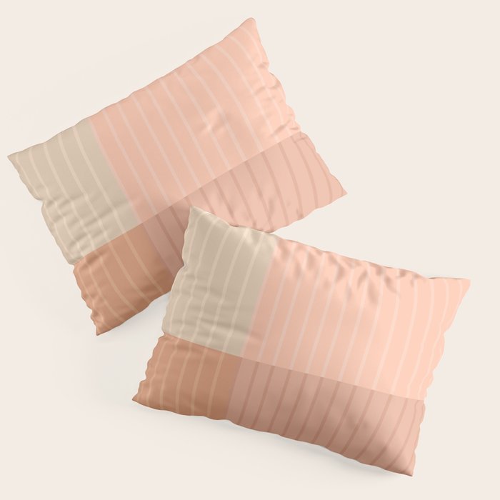 Color Block Line Abstract II Vintage Neutral Pillow Sham Gallery Image 3