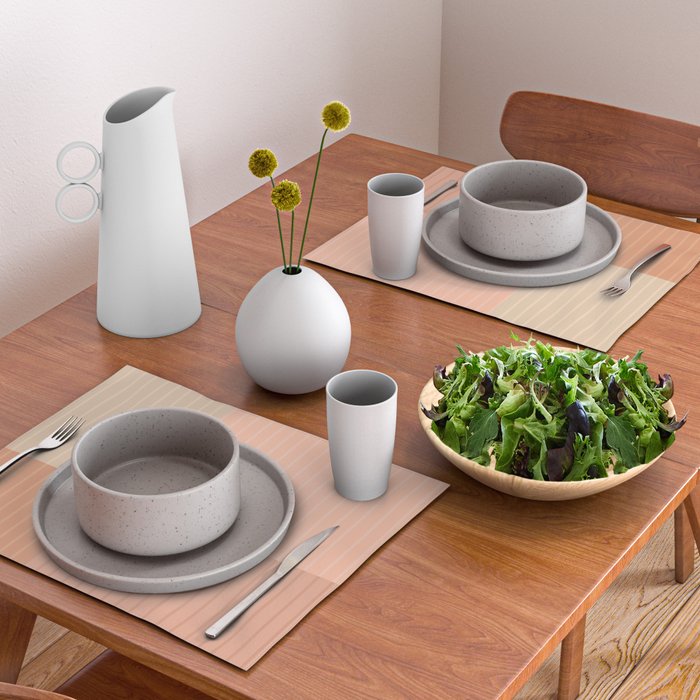 Color Block Line Abstract II Vintage Neutral Placemat Gallery Image 2