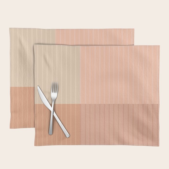 Color Block Line Abstract II Vintage Neutral Placemat Gallery Image 1