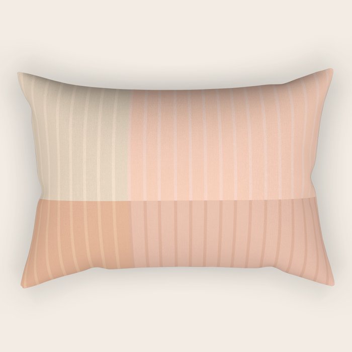 Color Block Line Abstract II Vintage Neutral Rectangular Pillow Gallery Image 2